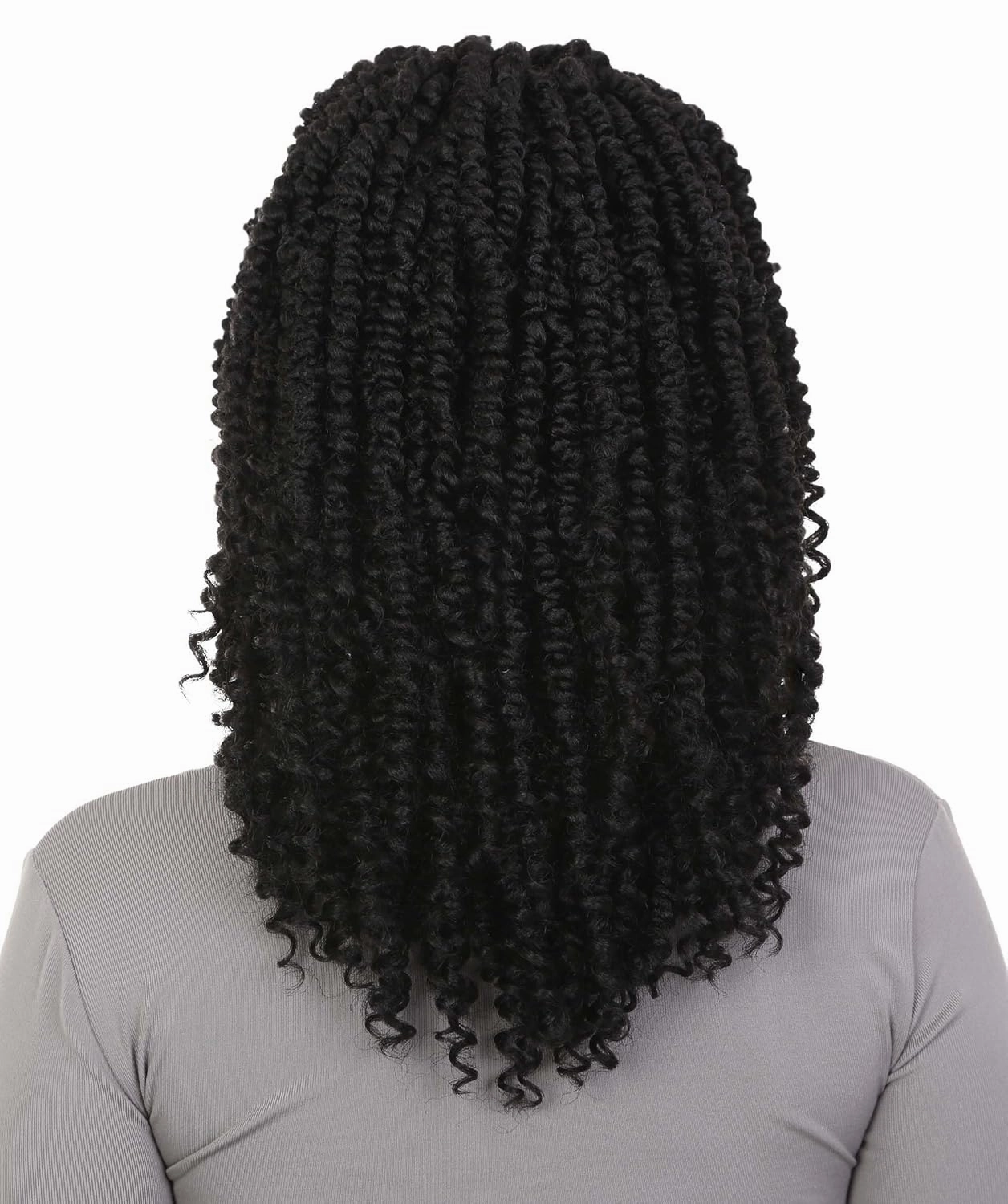 Adeline 16-inches Passion Twist 4"×5" HD Lace Wig, Heat Resistant Fiber, (Black)