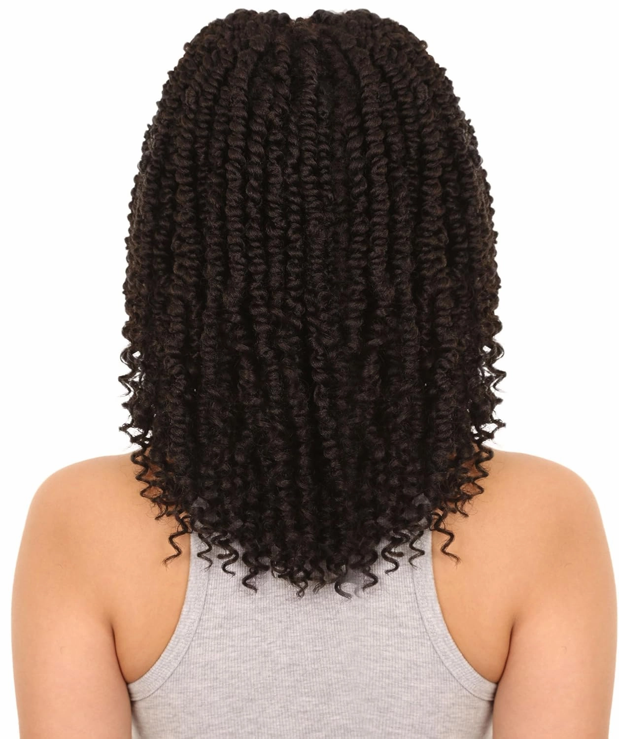 Adeline 16-inches Passion Twist 4"×5" HD Lace Wig, Heat Resistant Fiber, (Dark Brown)