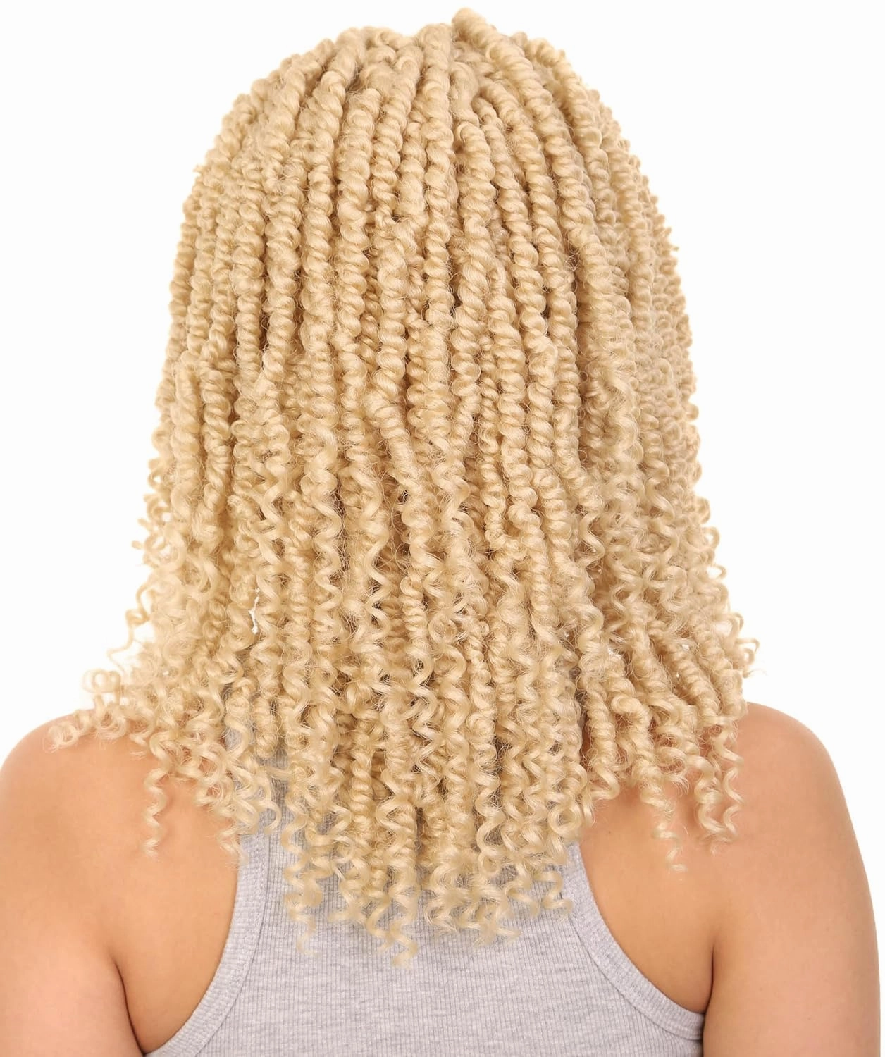 Adeline 16-inches Passion Twist 4"×5" HD Lace Wig, Heat Resistant Fiber, (Light Blonde)
