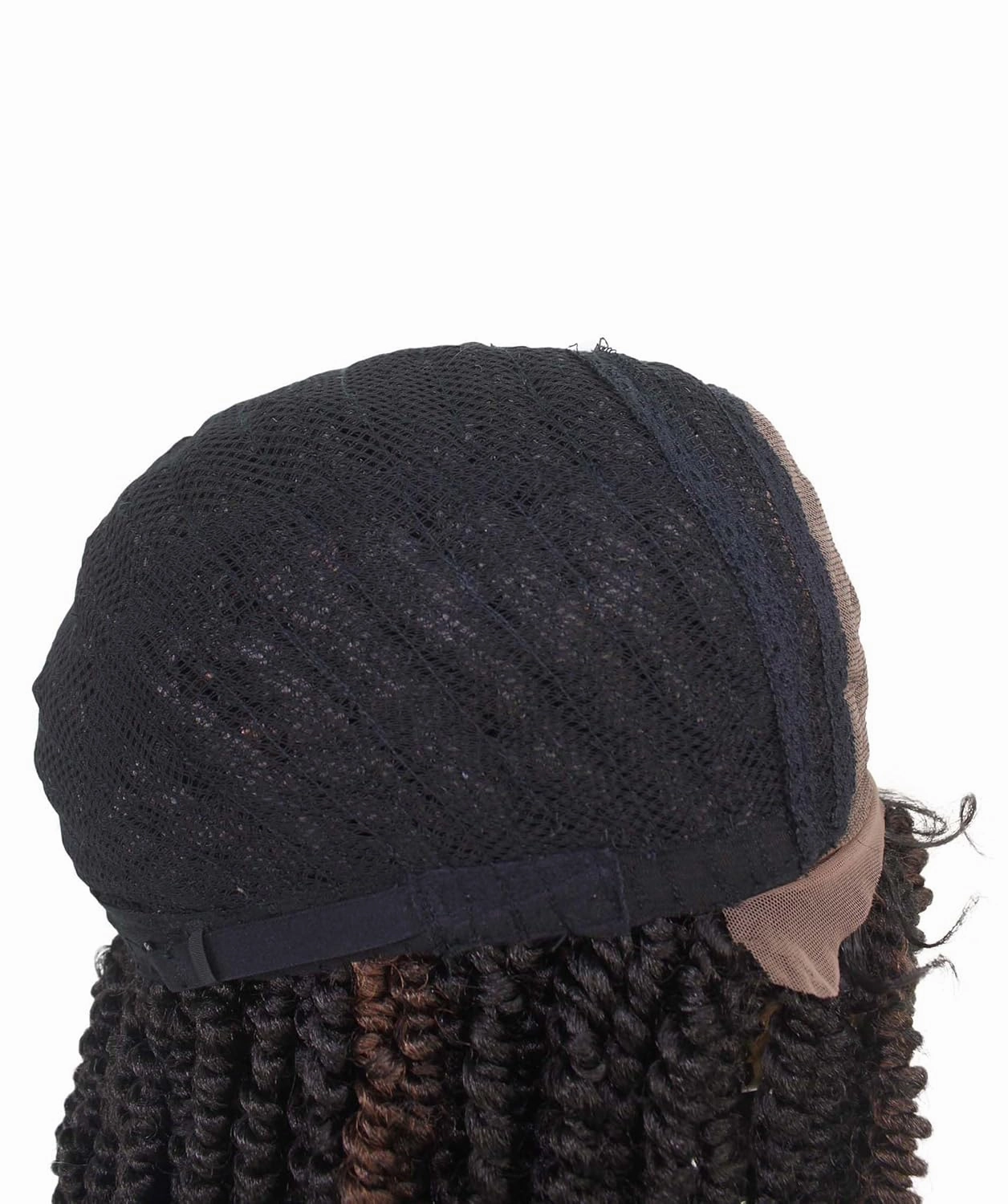 Adeline 16-inches Passion Twist 4"×5" HD Lace Wig, Heat Resistant Fiber, (Natural black and a medium auburn ombre)