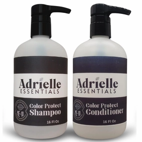 Adrielle Essentials Sour Lemon & Vanilla Scented Color Protect Hair Shampoo and Conditioner Set, 16 Oz Shampoo - 16 Oz Conditioner