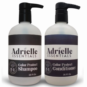 Adrielle Essentials Spiced Vanilla Scented Color Protect Hair Shampoo and Conditioner Set, 16 Oz Shampoo - 16 Oz Conditioner