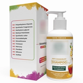 Aero Anti Dandruff Shampoo - Sulfate-Free, Dry Scalp Soothing, Itchy Scalp Relief, Tea Tree Oil & Apple Cider Vinegar, Paraben Free Shampoo - Best for Dandruff, Flakes, Itching & Care