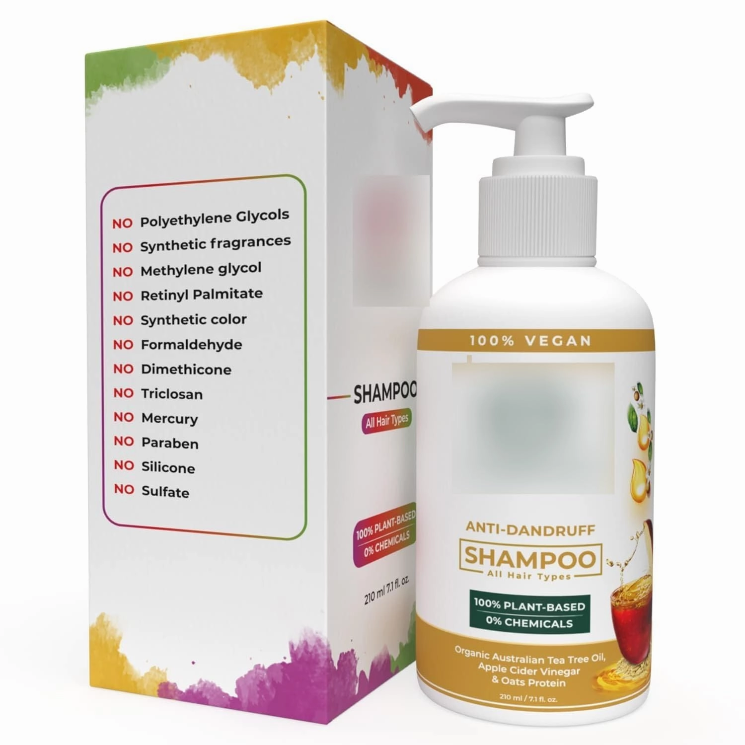 Aero Anti Dandruff Shampoo - Sulfate-Free, Dry Scalp Soothing, Itchy Scalp Relief, Tea Tree Oil & Apple Cider Vinegar, Paraben Free Shampoo - Best for Dandruff, Flakes, Itching & Care