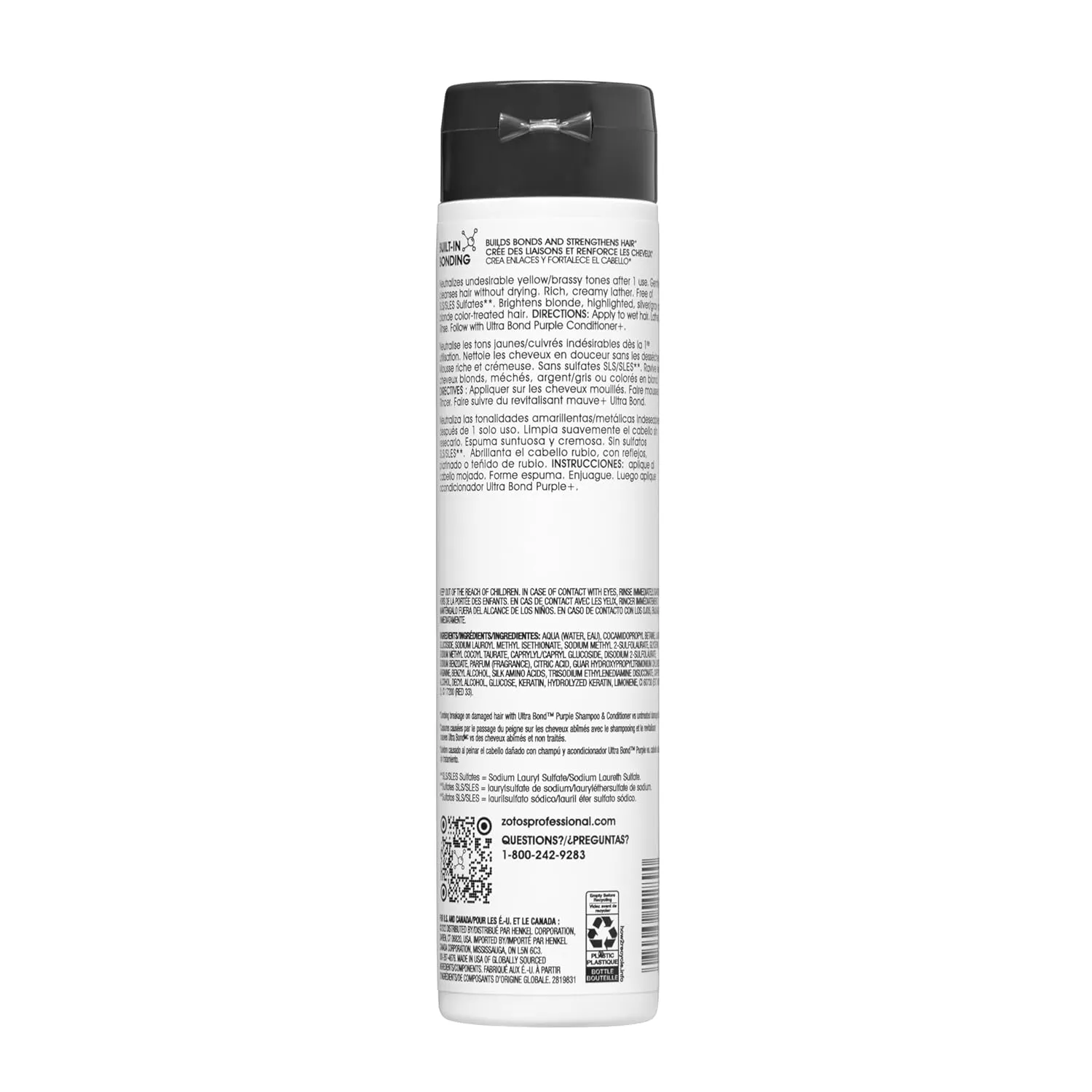 AGE beautiful Blonde Care Purple Toning Shampoo with Ultra Bond Building | Neutralizes Brassy, Yellow Tones | Strengthens & Protects | For Color-Treated Hair