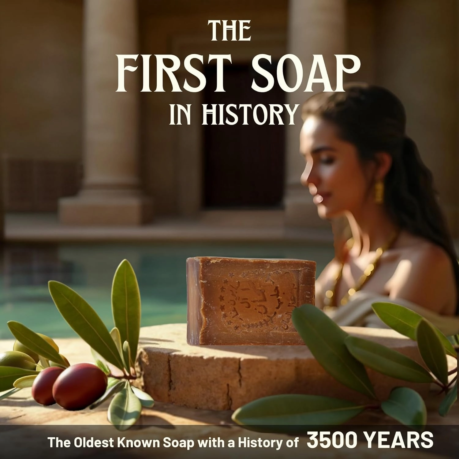 Aleppo Soap Bar,` Laurel Oil@ Virgin Olive Oil, Natural Handmade, Crafted using the Original Ancient Recipe, Gentle for Face, Body, Hair (7oz Each (Pack of 2))