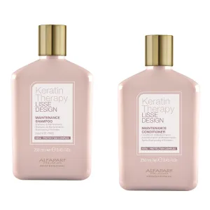 Alfaparf Milano Lisse Design Keratin Shampoo and Conditioner Set - Sulfate Free - Anti-Frizz - Maintains & Enhances Professional Keratin Therapy Treatment - Keeps Hair Smooth & Straight