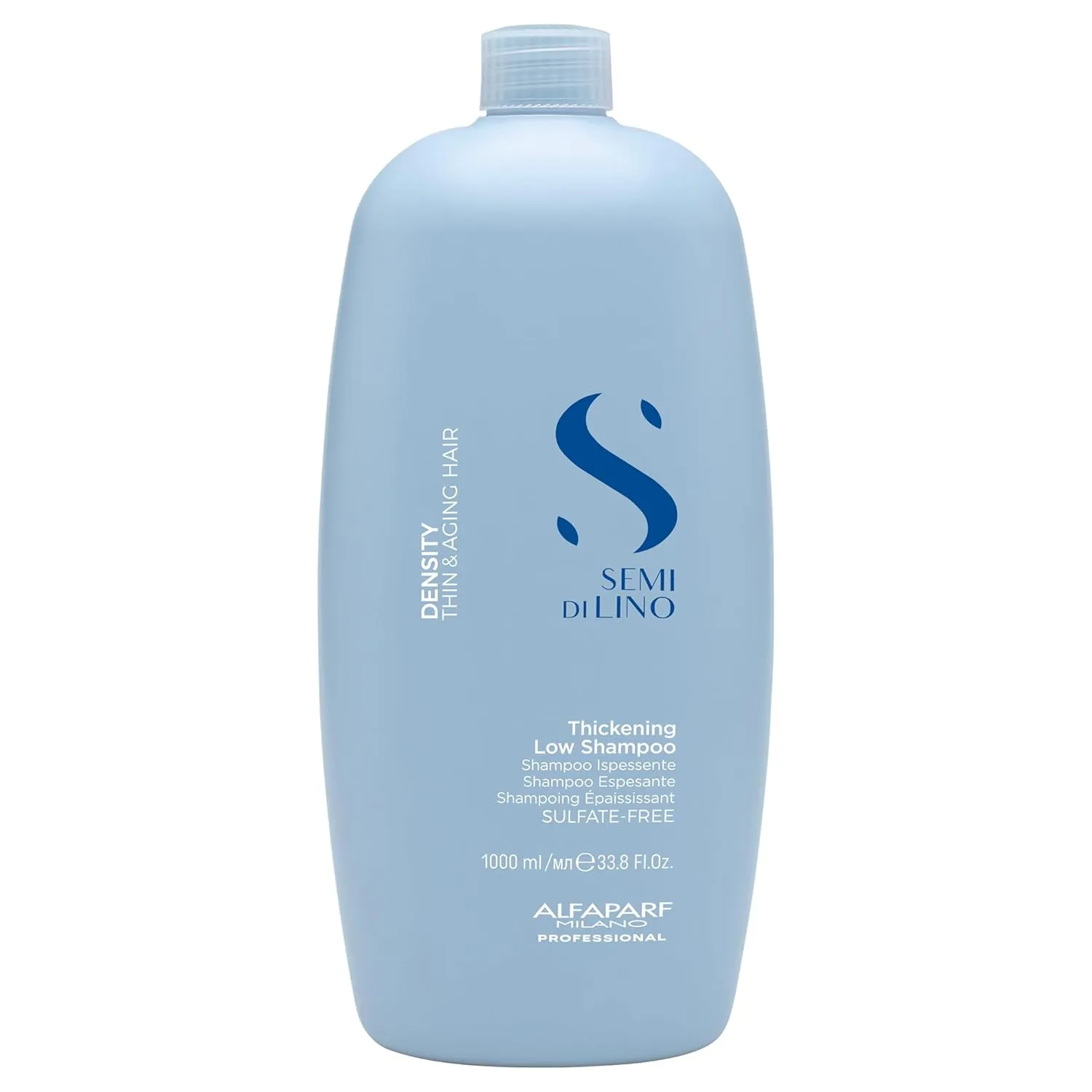 Alfaparf Milano Semi Di Lino Density Shampoo - Sulfate-Free Hair Thickening Shampoo - Gentle Cleansing Shampoo with Filler Complex - Protects & Hydrates for Long-Lasting Color