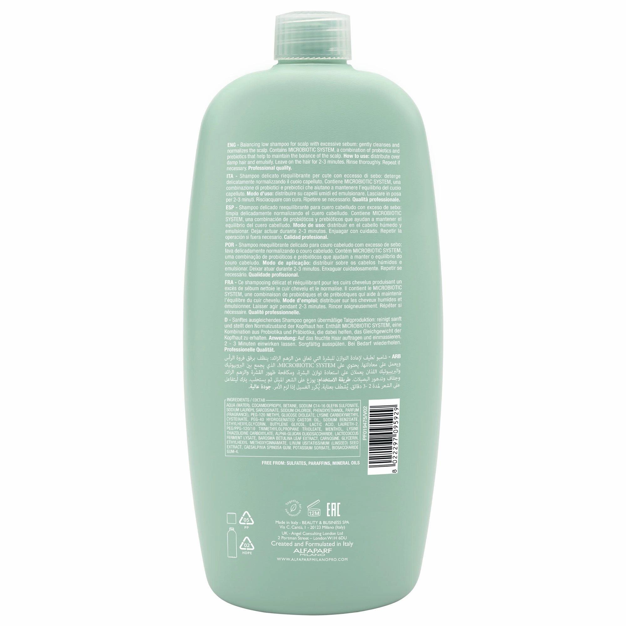 ALFAPARF MILANO SEMI DI LINO SCALP REBALANCE OILY SKIN BALANCING LOW SHAMPOO 1L
