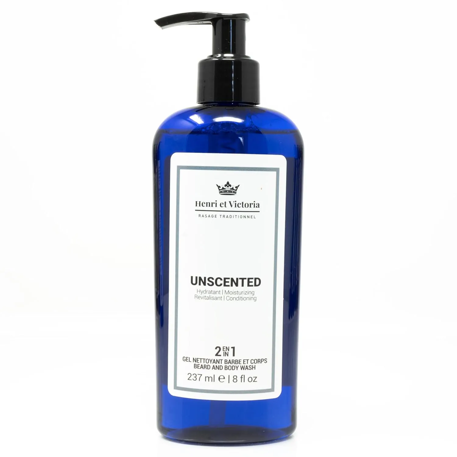 All in One Body and Beard Wash, Hair Shampoo & Body Wash - Enriched with Aloe Vera, Vitamin B5, Oat Proteins for Complete Beard & Body Care, Conditions, Hydrates & Softens Hair – Unscented 228 g (8oz)