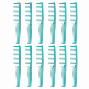 Allegro Combs 6000 Wide Tooth Teasing Lift Vented Hair Combs Space Tooth Barber Stylist Curly Hair Parting Fresh Mix 12 Pc. (Fresh Mint)