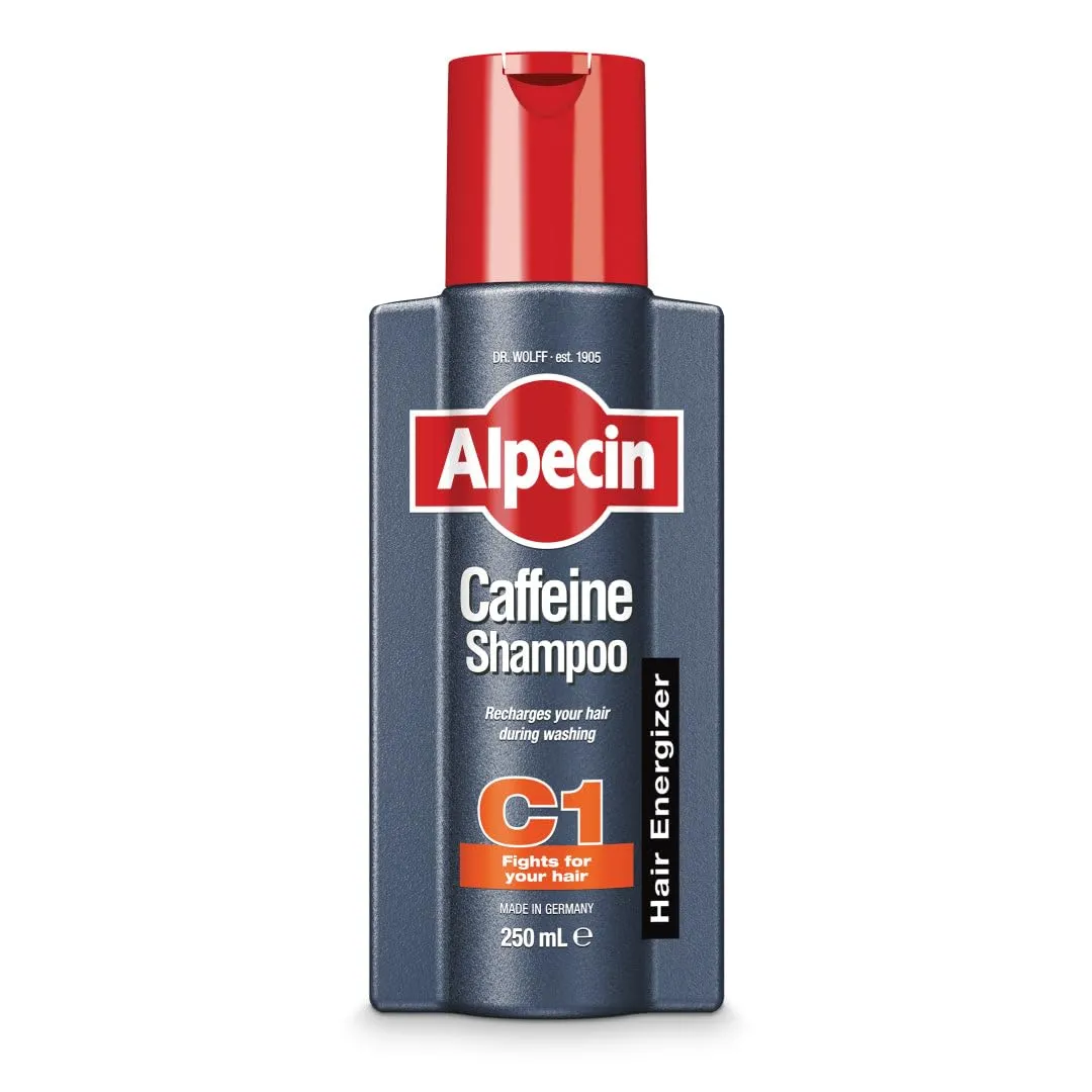 Alpecin C1 Caffeine Shampoo, 8.45 fl oz, Caffeine Shampoo Cleanses the Scalp to Promote Natural Hair Growth, Leaves Hair Feeling Thicker and Stronger