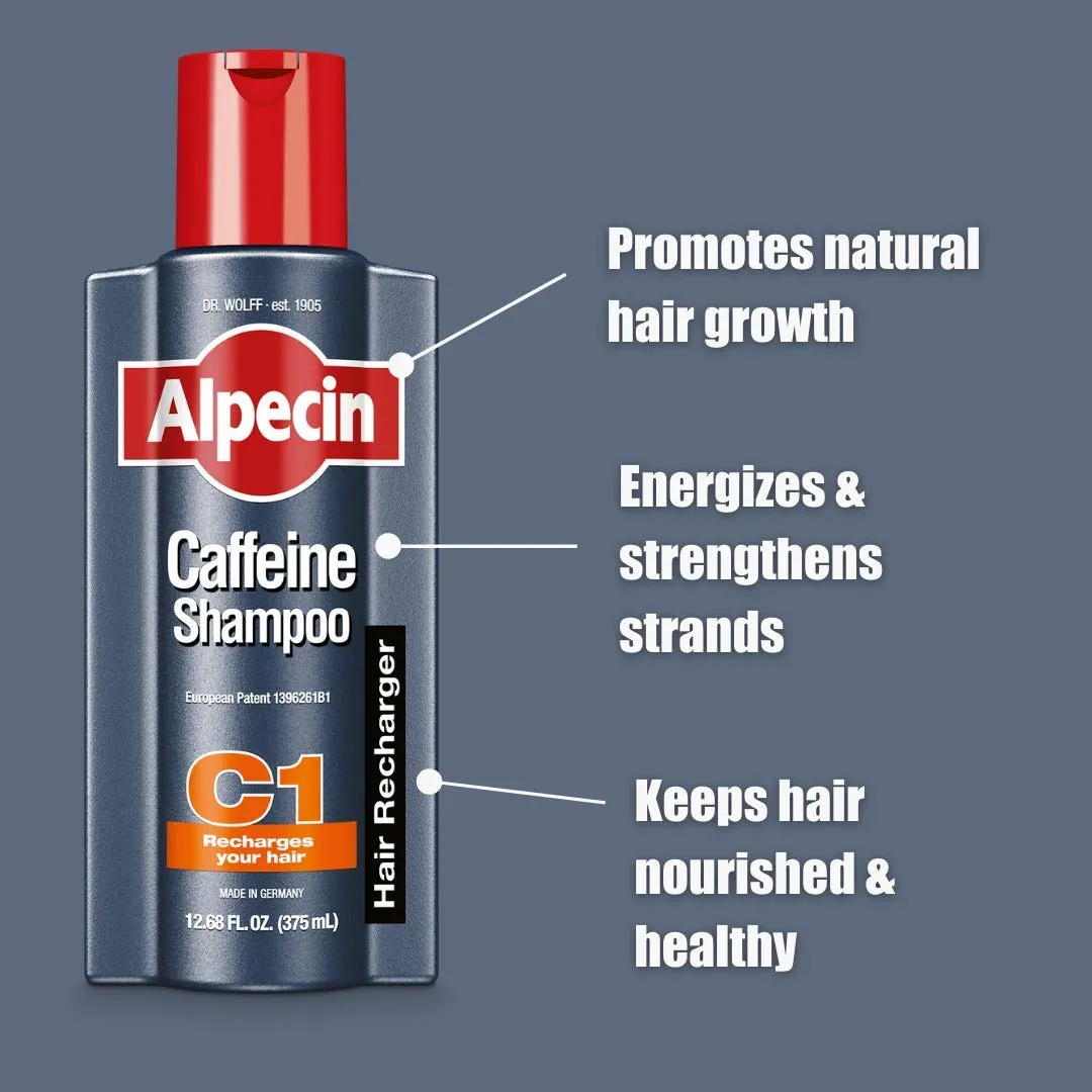 Alpecin C1 Caffeine Shampoo 8.45 Oz (Pack of 3) I Hair Performance Enhancer I Promotes Natural Hair Growth and Thickness I Energizes Scalp