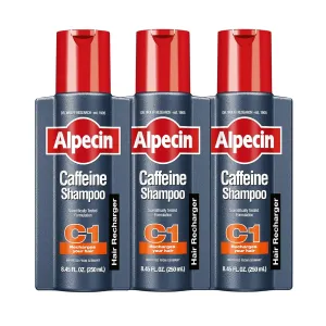 Alpecin C1 Caffeine Shampoo 8.45 Oz (Pack of 3) I Hair Performance Enhancer I Promotes Natural Hair Growth and Thickness I Energizes Scalp