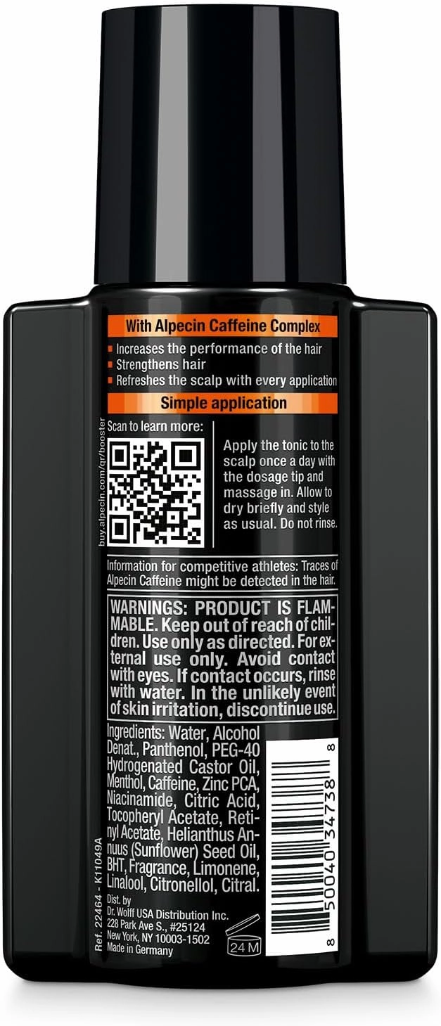 Alpecin Caffeine Hair Booster with Bold Fragrance 6.76 Fl Oz (Pack of 3) I Hair Performance Enhancer I Promotes Natural Hair Growth and Thickness I Energizes Scalp