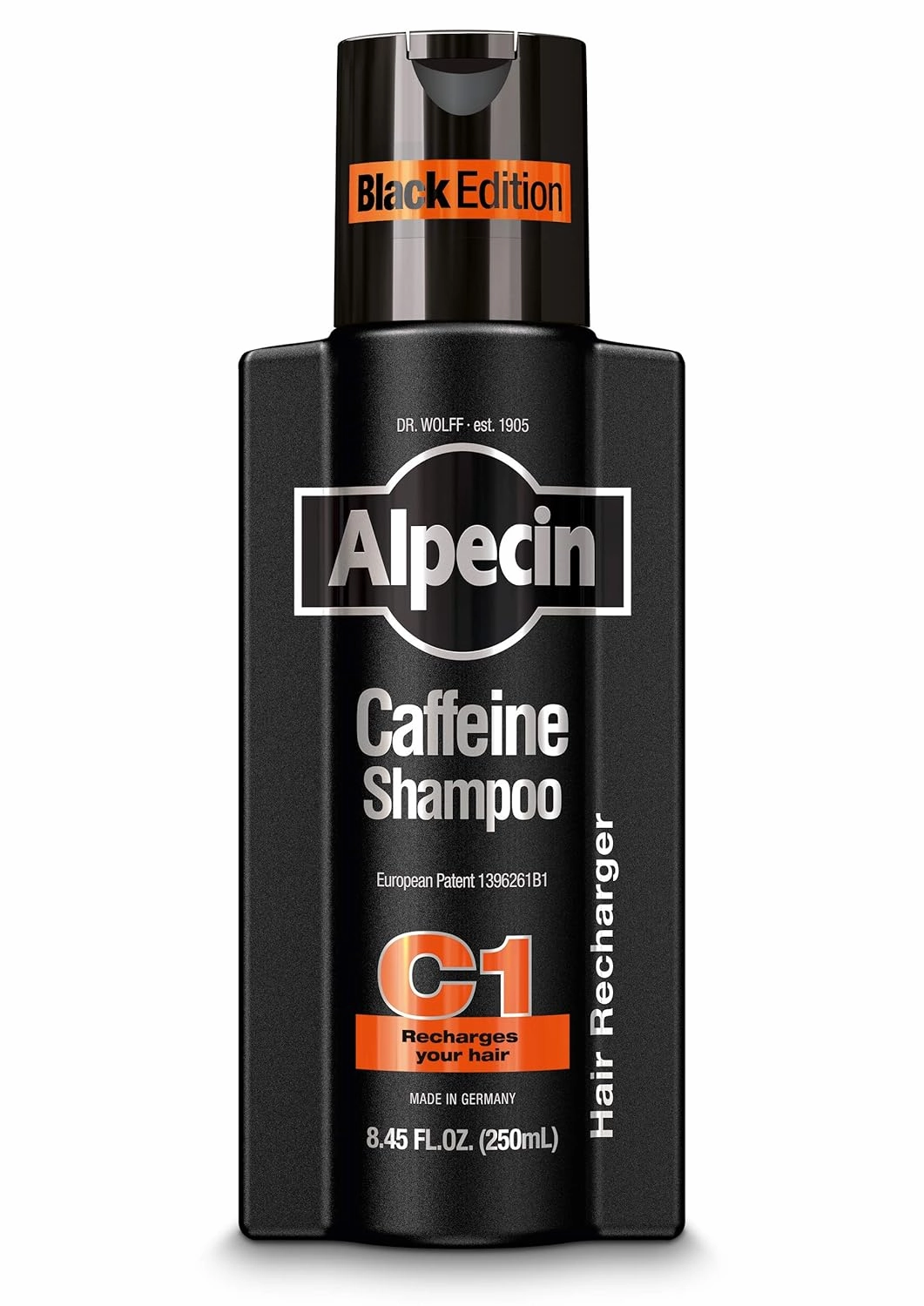 Alpecin Caffeine Shampoo C1 Black Edition with Bold Fragrance 8.45 oz I Hair Performance Enhancer Promotes Natural Hair Growth and Thickness I Energizes Scalp