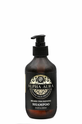 Alpha Aura Beard Thickening Shampoo Infused w/Biotin for Longer and Softer Beards (10.14oz)