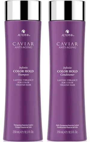 Alterna Caviar Anti-Aging Infinite Color Hold Shampoo and Conditioner Set, 8.5 Fl Oz, For Color Treated Hair, Minimizes Color Fade, Sulfate Free