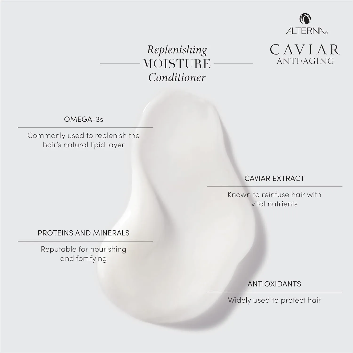 Alterna Haircare CAVIAR Anti-Aging Replenishing Moisture Shampoo and Conditioner Set, 16.5 Fl Oz | Protects, Restores and Hydrates | Sulfate Free