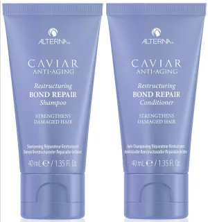 Alterna Haircare Caviar Anti-Aging Restructuring Bond Repair Shampoo and Conditioner, 1.35 Fl Oz (Pack of 2)