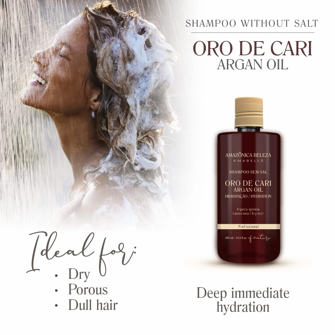 AMAZONICA BELEZA Oro de Cari Shampoo (10.1 Oz) Hydrate & Repair Moisture for Dry Hair
