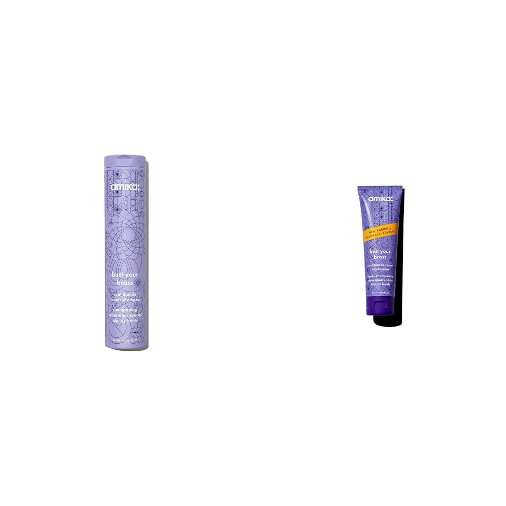 amika Bust Your Brass Cool Blonde Repair Shampoo & Conditioner, 275ml