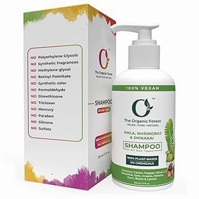 Amla Shampoo with Reetha & Shikakai - Sulfate & Paraben Free Shampoo for Hair Fall Control, Moisturizing, Anti-Dandruff | Infused with Coconut & Castor Oils | Organic for Dry & Oily Scalp Care