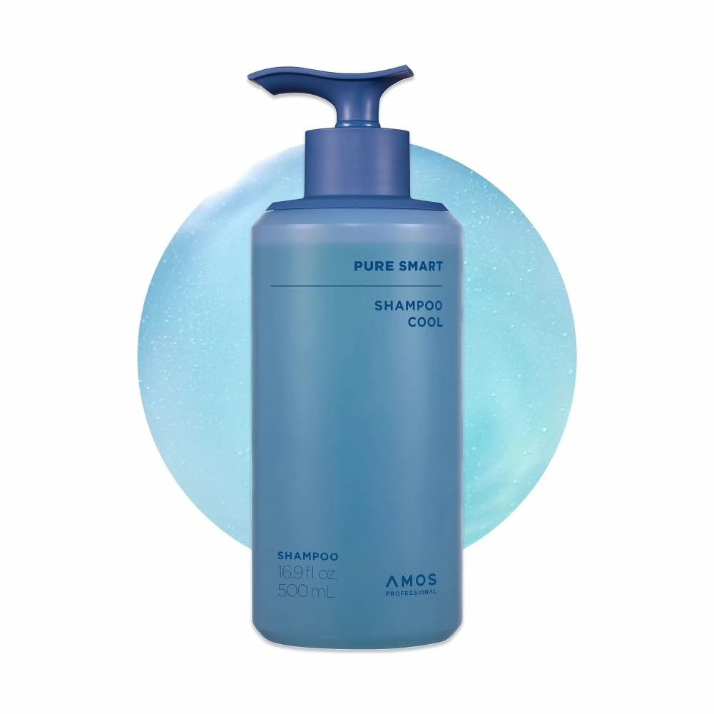 AMOS PROFESSIONAL Pure Smart Shampoo Cool l Oil & Flake ControL, Cooling Menthol, Deep Cleanse, Refreshes Scalp, 16.9 fl.oz