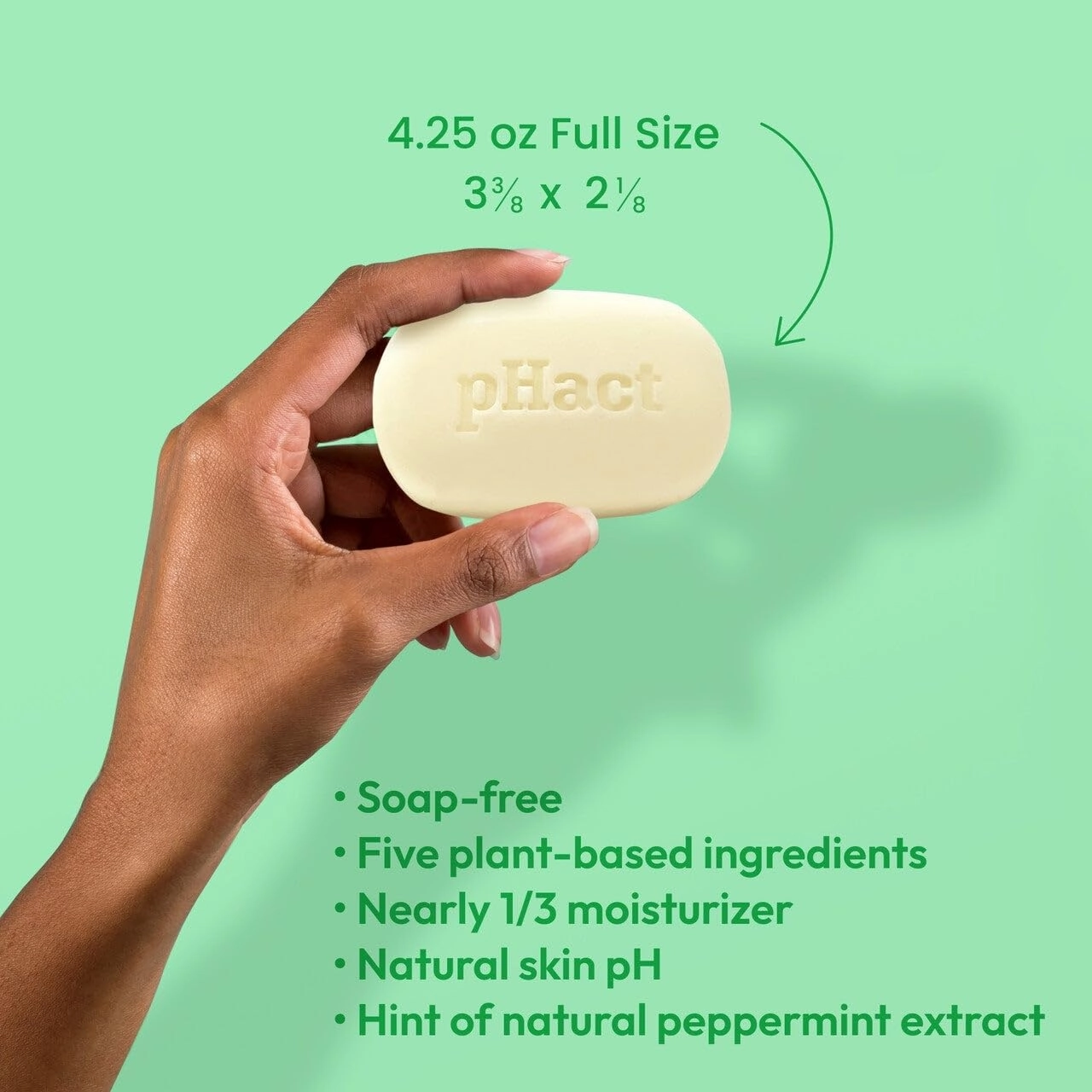ANDREW LESSMAN pHact Moisture-Rich, Soap-Free Cleansing Bar Hint of Mint. Natural Skin pH. All Skin Types - Even Sensitive Skin. Hypoallergenic. Dermatologist Tested. 12 Pack 4.25 oz each