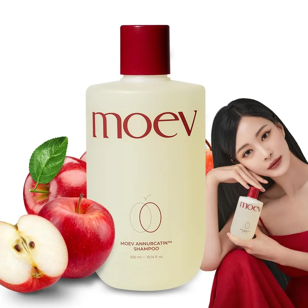ANNURCATIN Shampoo, Biotin Hair Growth Korean Anti Hair Loss Shampoo for Men and Women, Build Lift, Natural Sulfate and Paraben-Free Apple Fresh Cleanser, Strengthens Weak Hair 10.14 fl.oz.