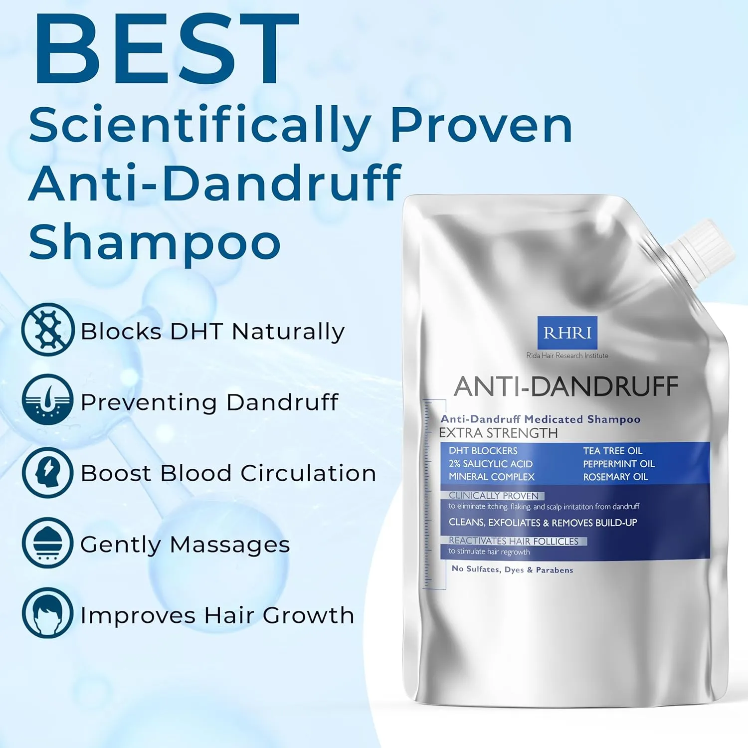 Anti Dandruff Shampoo Anti Fungal Dandruff Mens Shampoo | Medicated, Clarifying, Psoriasis & Biotin Shampoo w/Salicylic Acid | For Dry, Itchy, Flaky, Irritated Scalp & Hair