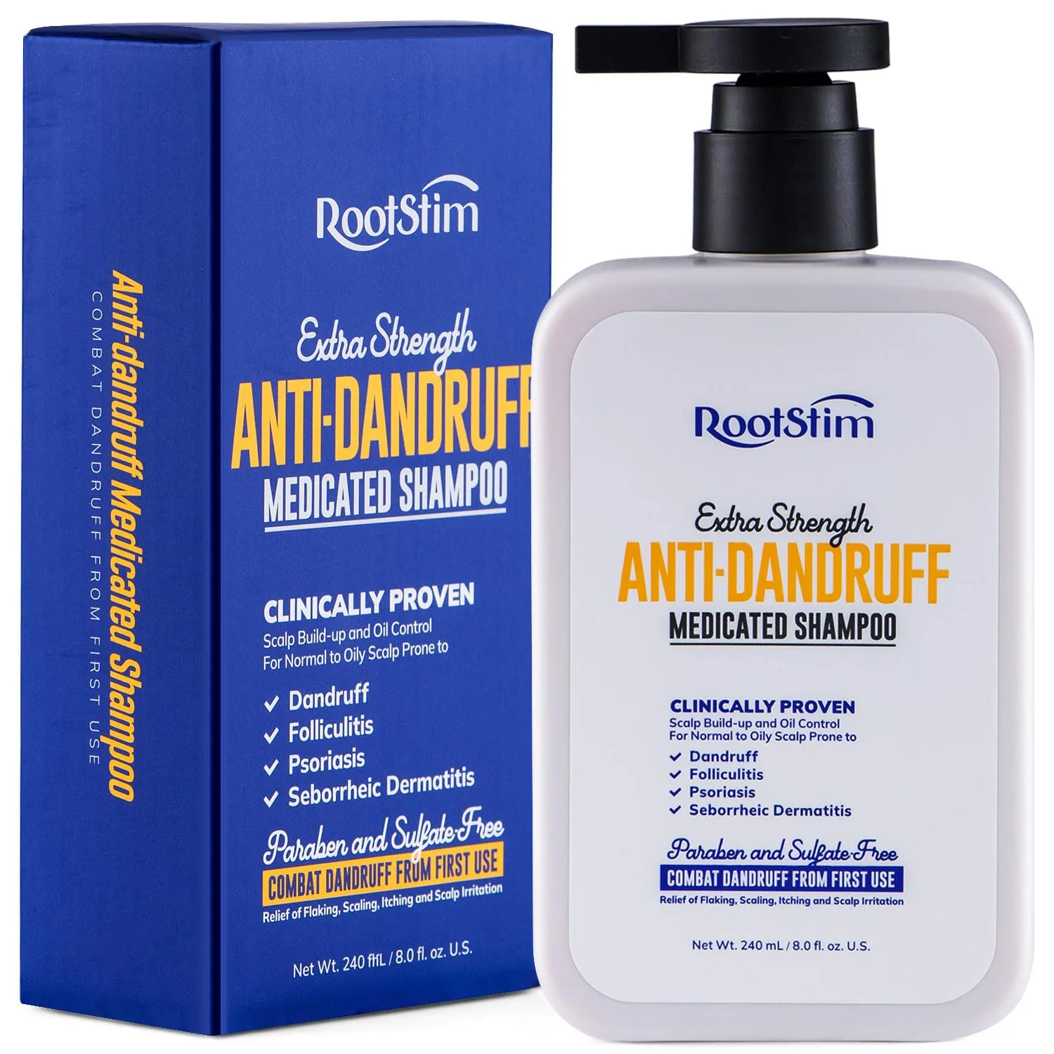 Anti-Dandruff Shampoo for Seborrheic Dermatitis & Folliculitis: Anti-Fungal Medicated Shampoo for Scalp Problems - Psoriasis Itchy and Oily Scalp Relief for Men & Women Sulfate Free