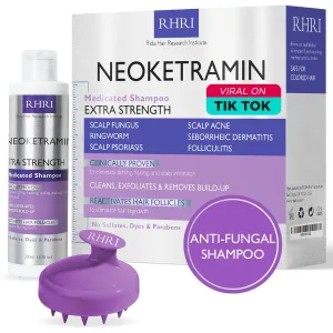 Anti Fungal Shampoo for Men & Women | Anti Dandruff, Medicated, Folliculitis Shampoo for Dry Scalp, Psoriasis, Ringworm | for Itchy, Flaky & Irritated Scalp | No Paraben & Sulphate | w/Scrubber Brush