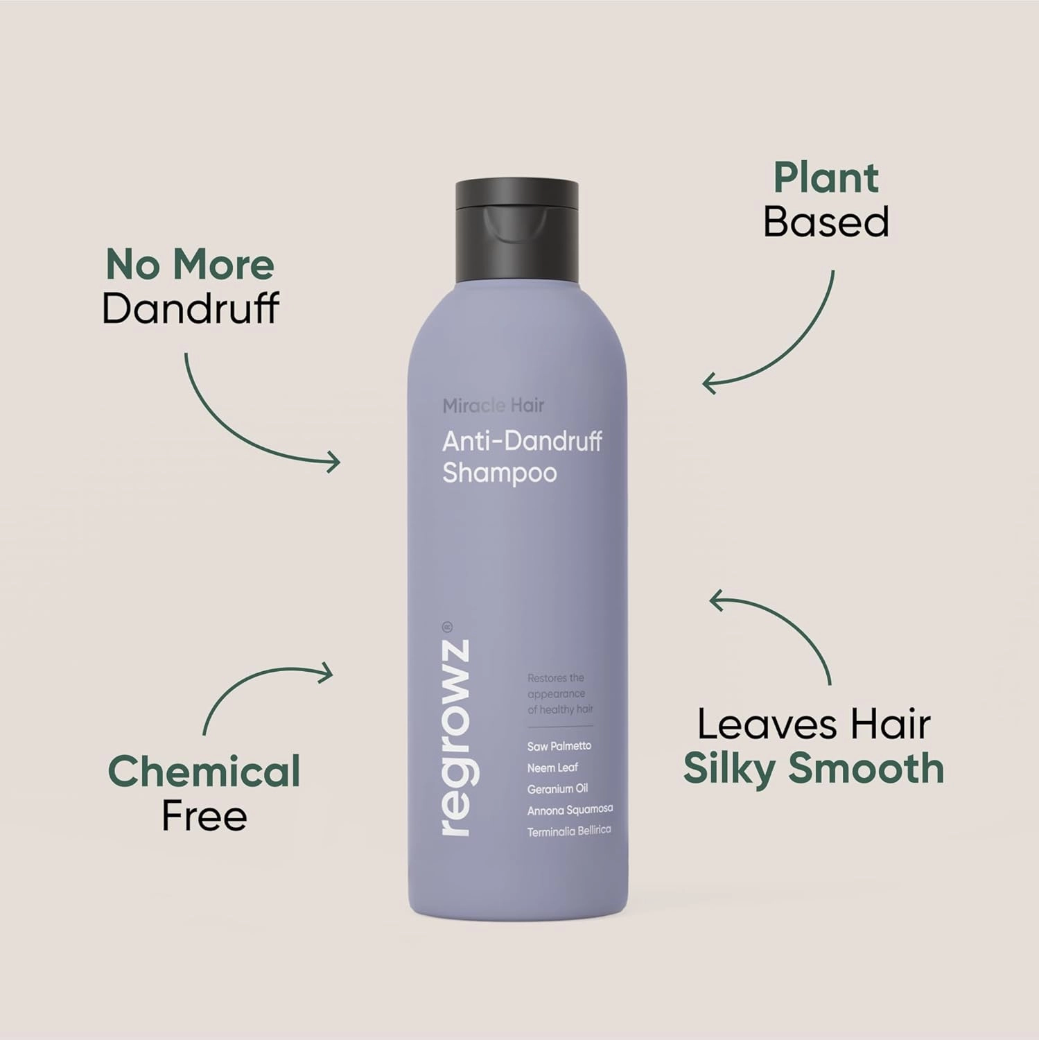 Anti Dandruff Shampoo 7.6fl oz - For Dry, Itchy Scalp - Itch Relief Treatment & Removes Flakes - Moisturises for Healthy Vibrant Hair