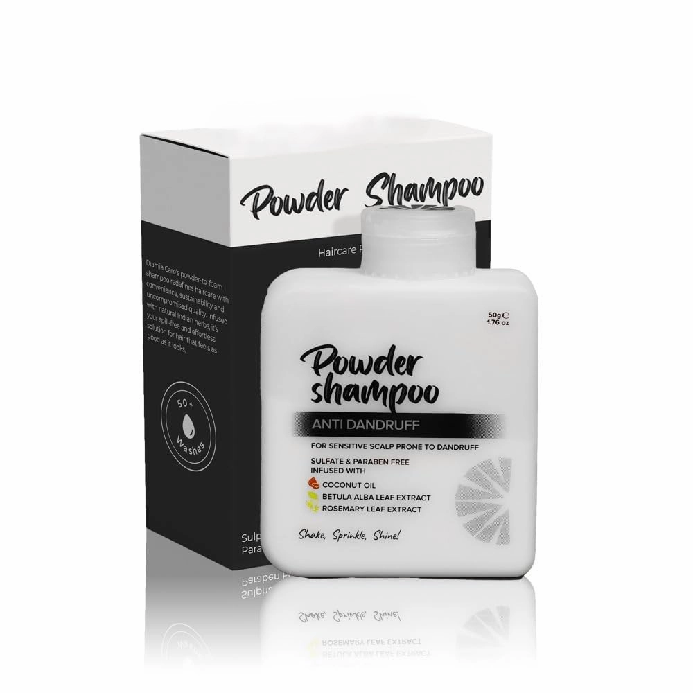 Anti-Dandruff Shampoo Powder 50g | Travel-Friendly | Powder-to-Foam for Itchy Scalp & Flake Control | With Tea Tree Oil, Menthol & Zinc PCA | Refreshing, Dandruff-Free | Sulphate & Paraben-Free