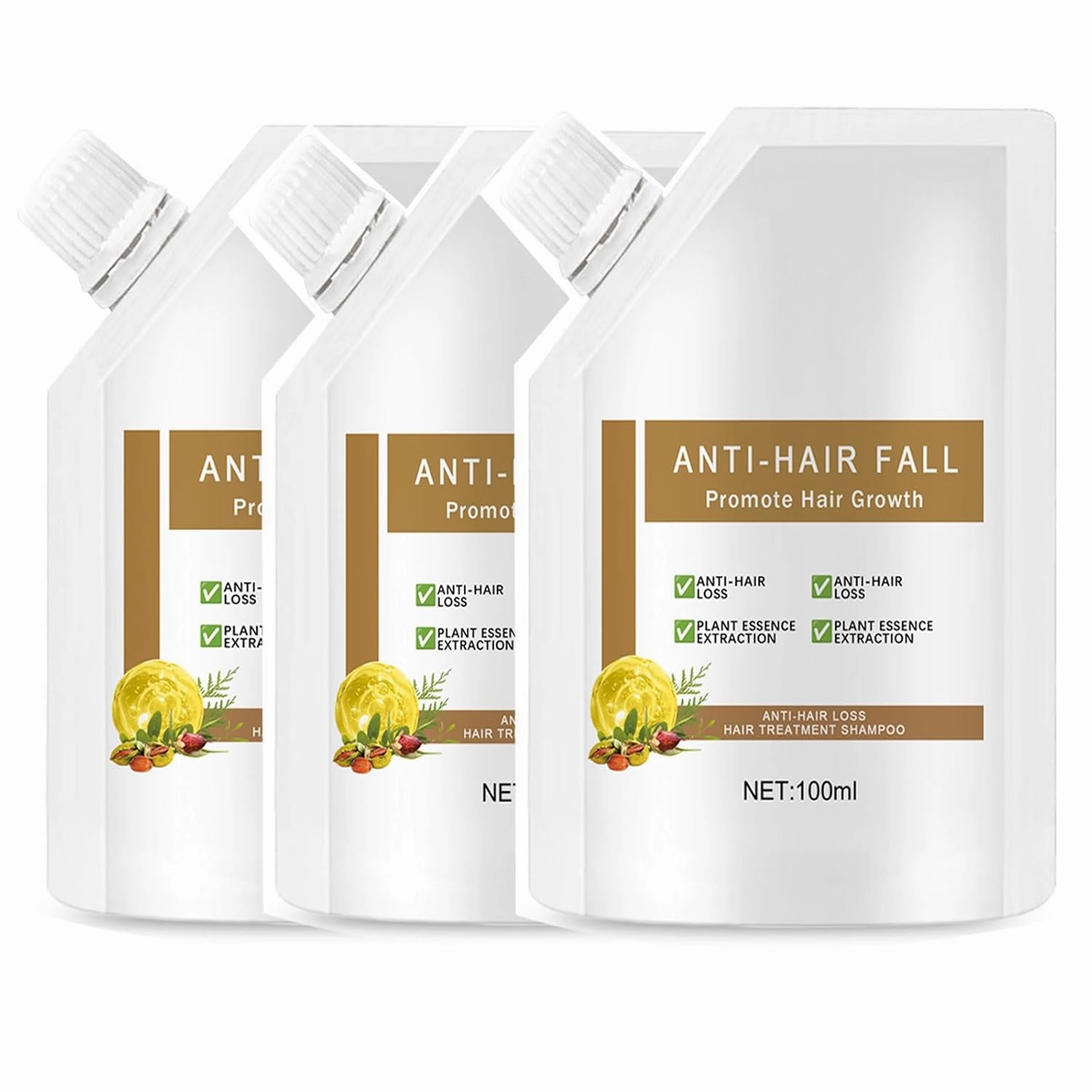 Anti Hair Loss Shampoo, Anti-Hair Fall Promote Hair Growth Original, Shampoo Para La Caída De Cabello 300 ml, Rich in Various Plant Extracts for Women & Men, Herbal Essences Hairgrowth
