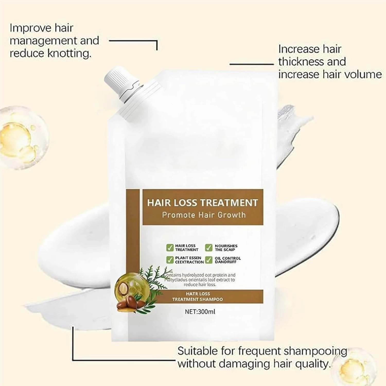 Anti hair loss shampoo,Anti-hair Fall Promote Hair Growth Women,Anti hair fall shampoo,Rich in Various Plant Extracts,300ml (1pc)