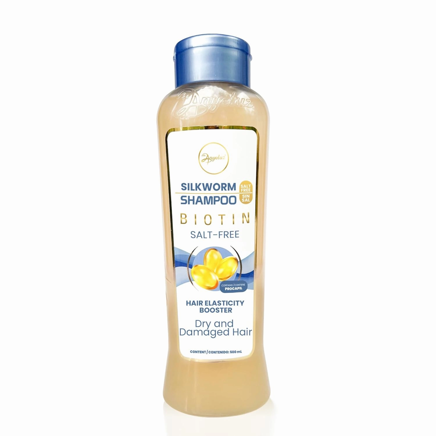 ANYELUZ Silkworm Shampoo, Nourishing Hair Cleanser, Enhances Elasticity, Softness & Shine, Protects Against Dehydration & Damage, Ideal for Dry & Damaged Hair