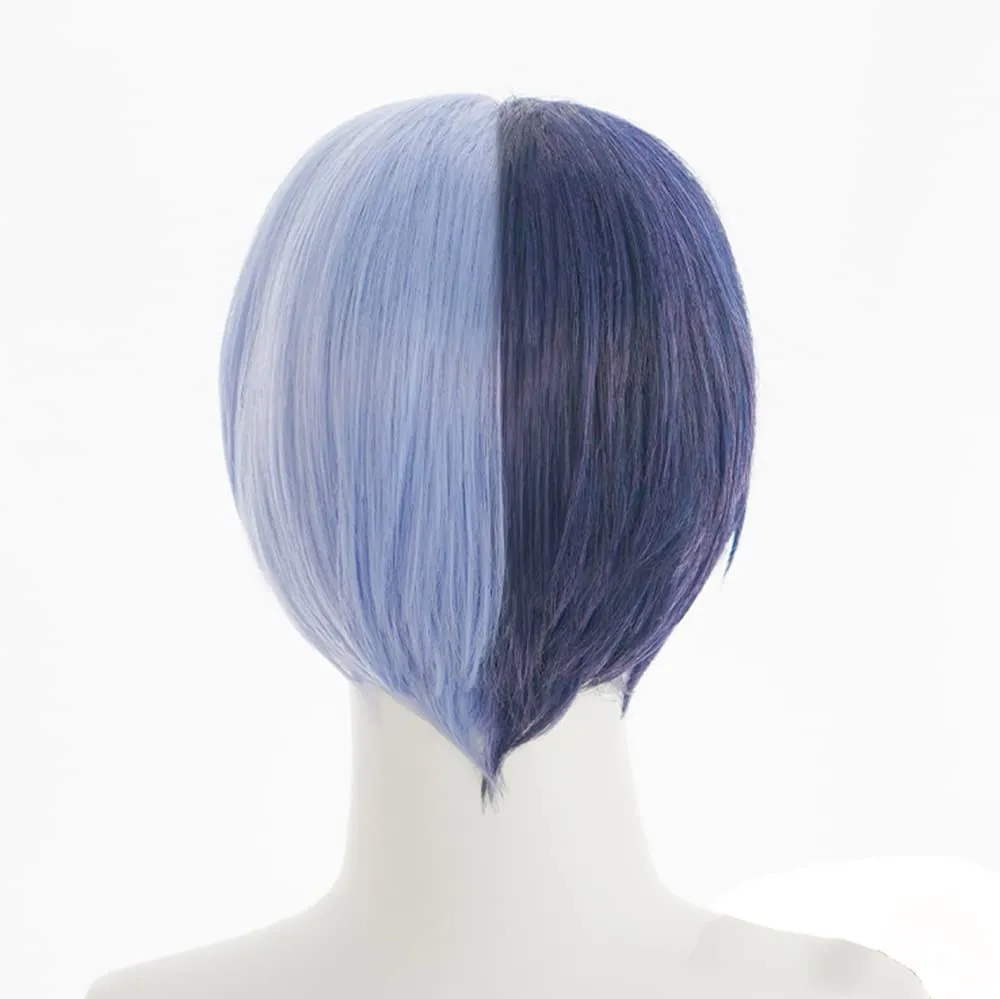 Aoyagi Toya Cosplay wig Black purple &light blue 26cm(Blackpurple&light blue(Aoyagi Toya))