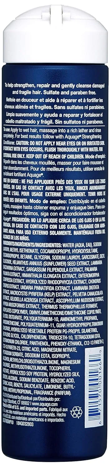 AQUAGE SeaExtend Strengthening Shampoo, For Fine Hair, Keeps Hair Full, Protected and Brings out Natural Texture, 10 fl. oz