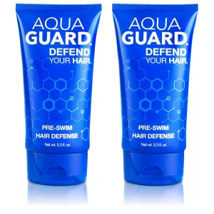 AquaGuard Pre-Swim Hair Defense | Prevents Chlorine Damage   Softens Hair | Made in California | Color Safe, Great Scent | 5.3 oz (2 Pack)
