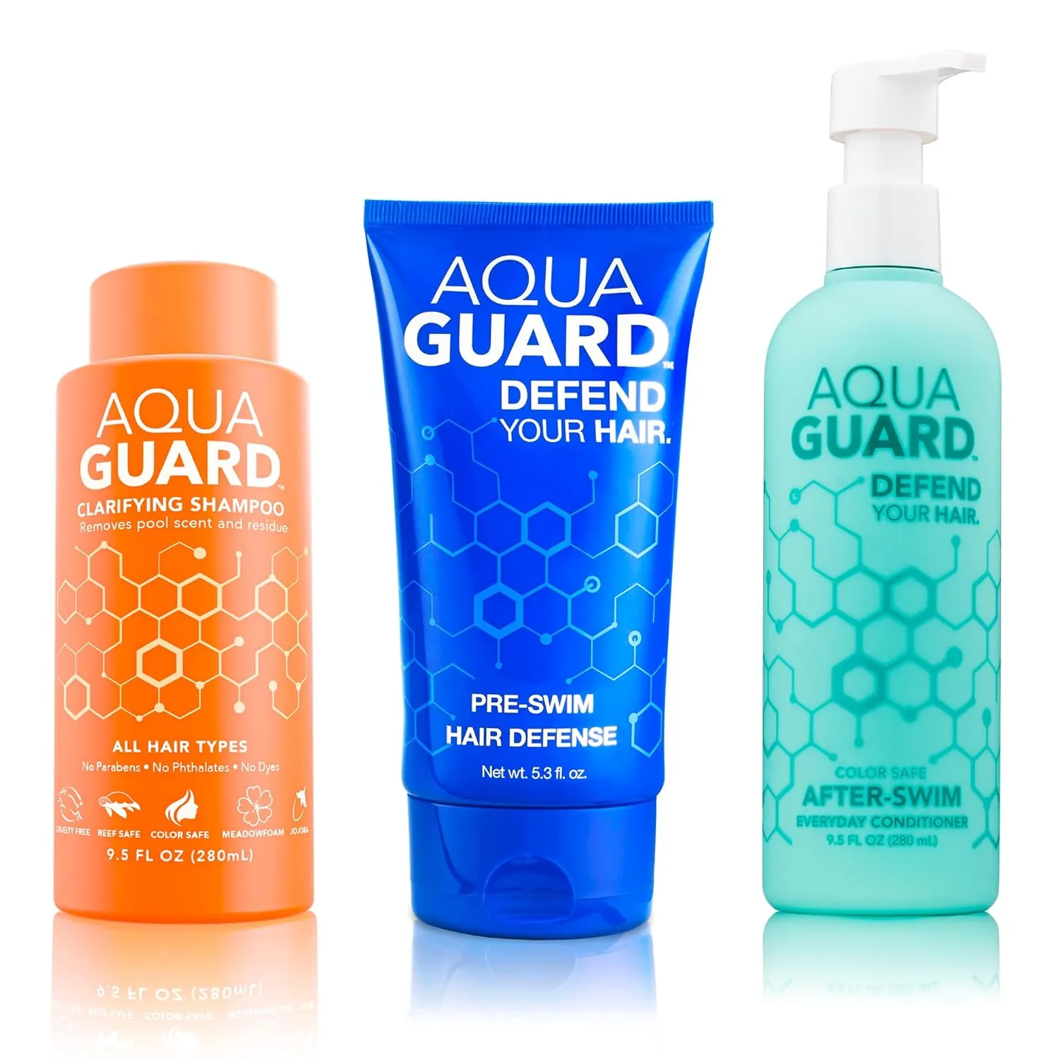 AquaGuard Swimmers Essential Hair Protection Bundle | Prevents Chlorine Damage   Softens Hair While Swimming | Color Safe, Leaves Hair Smelling Great | Made in California