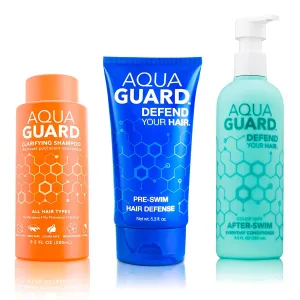 AquaGuard Swimmers Essential Hair Protection Bundle | Prevents Chlorine Damage   Softens Hair While Swimming | Color Safe, Leaves Hair Smelling Great | Made in California