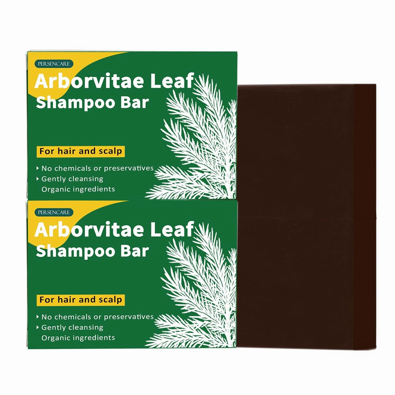 Arborvitae Leaves Shampoo and Conditioner Bar For Hair Growth & Thickening, Men & Women Hair Regrowth Product, Strengthen Hair Root, Eliminate Oiliness, All Natural Scalp Care Solid Soap 2 Pcs