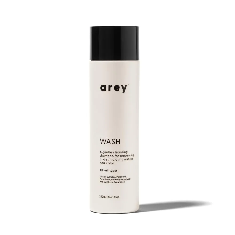Arey Wash Shampoo | Delay   Reduce the Signs of Aging Grey Hair and Promote Healthier Strands | Proactive Clean Formula with Mela-9™ Complex | Vegan, Gluten-Free & Cruelty-Free (8.45 Fl Oz, 30 Uses)