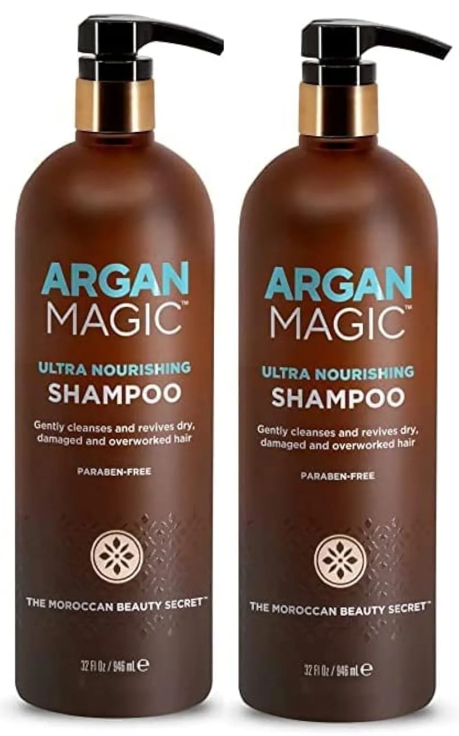 Argan Magic Ultra Nourishing Shampoo - Argan Oil and Antioxidants to Nourish and Restore Damaged and Over-Processed Hair Types | Made in USA, Paraben Free, Cruelty Free (32 oz, 2 Pack)