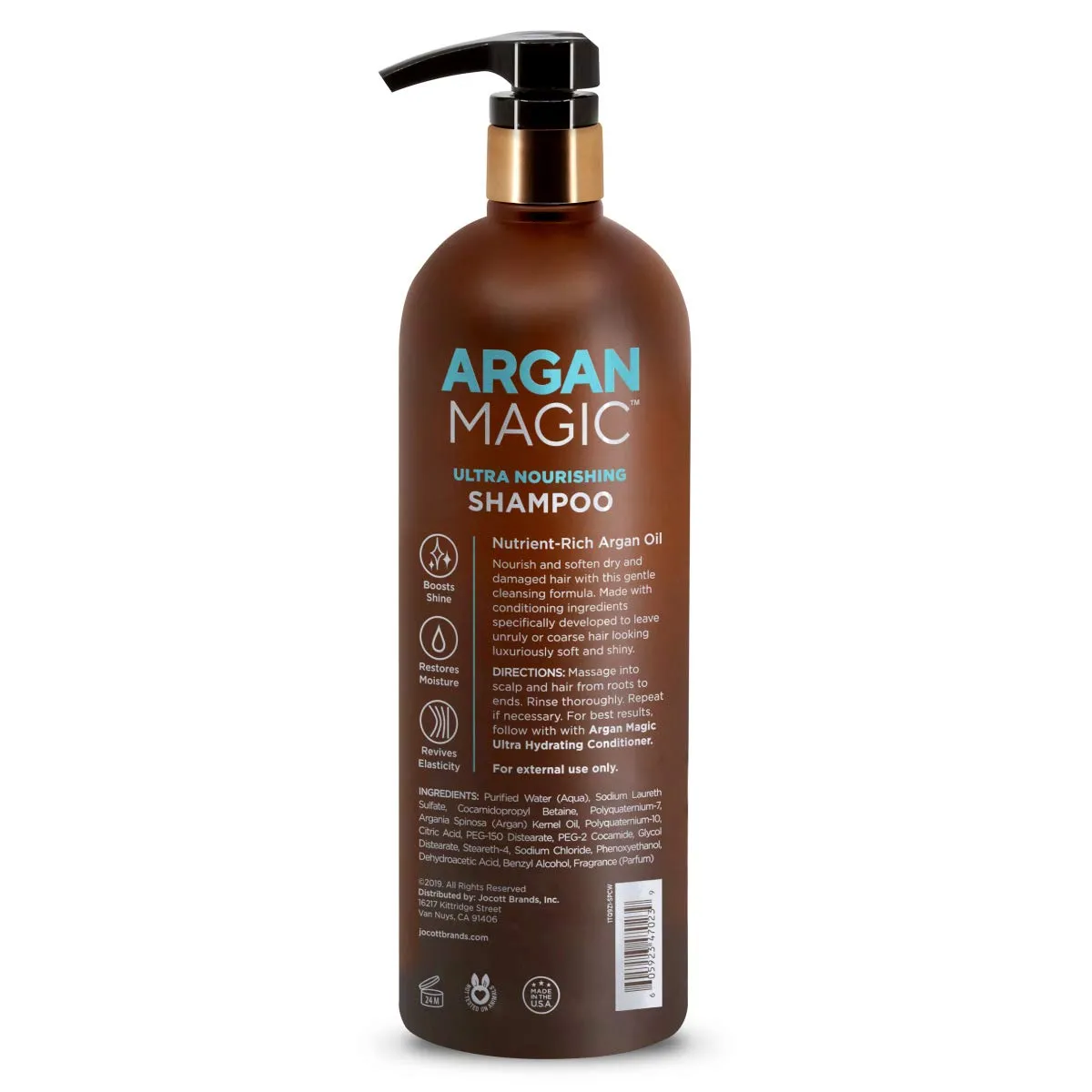 Argan Magic Ultra Nourishing Shampoo - Argan Oil and Antioxidants to Nourish and Restore Damaged and Over-Processed Hair Types | Made in USA, Paraben Free, Cruelty Free (32 oz)