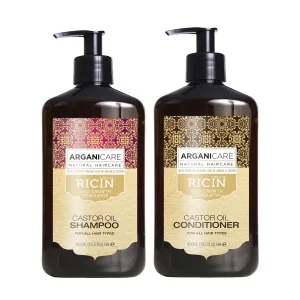 Arganicare | Duo Shampoo   Conditioner | Castor | Growth Accelerator | Gently Cleans & Moisturizes Hair | All hair types | 13.53 fl oz   13.53 fl oz