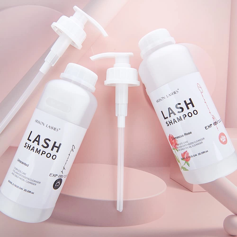 Arison Eyelash Eyelash Extension Shampoo 600ml / Eyelid Foaming Cleanser/Wash for Extensions and Natural Lashes/Paraben & Sulfate Free Safe Makeup & / Professional & Self Use (unscented)…