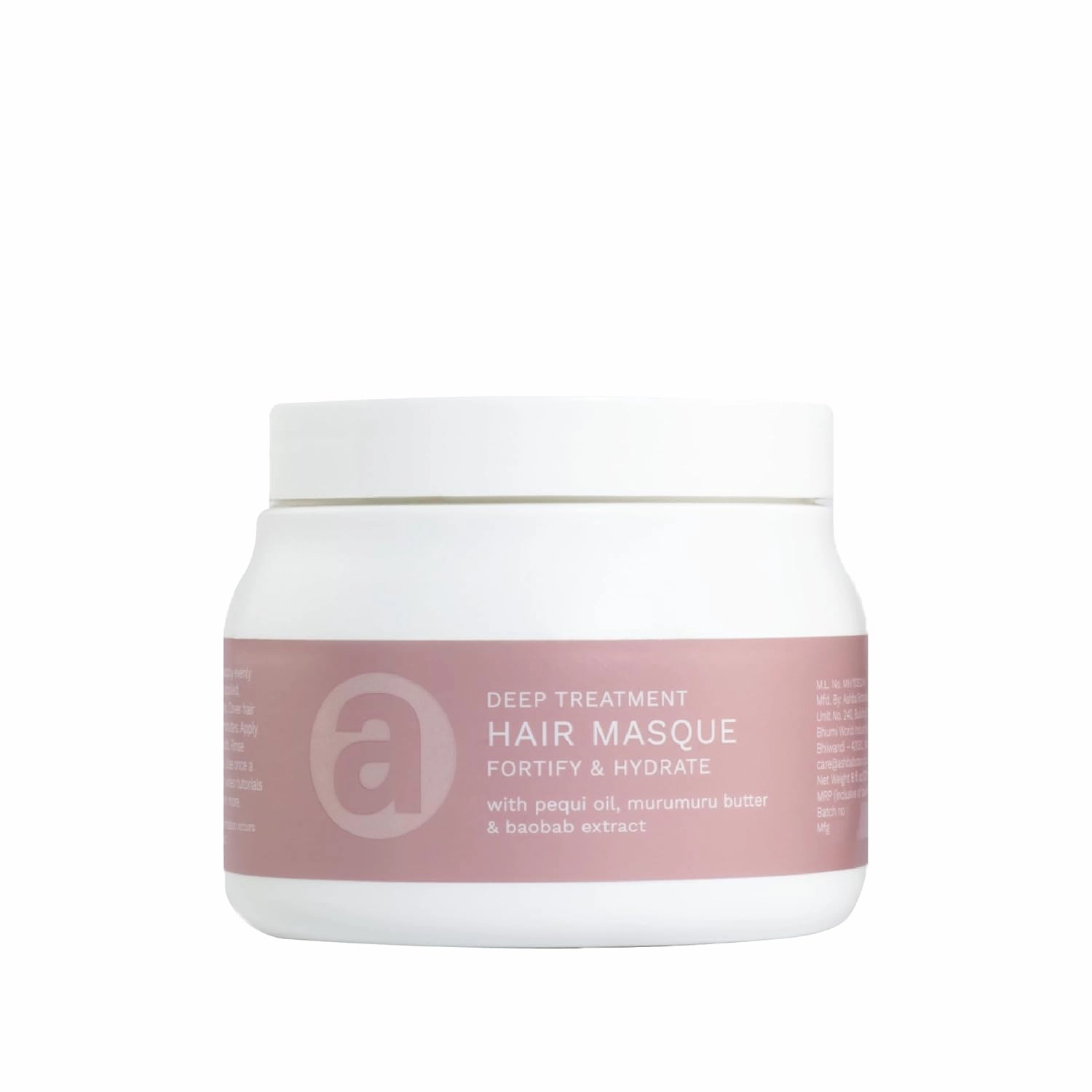 Ashba Botanics Deep Treatment Hair Mask For Dry Frizzy Hair | Provides Deep Conditioning, Shiny Hair | With Shea Butter, Argan Oil, Rosemary | Hair Mask for Curly Hair, Protects From UV - 8 Fl Oz